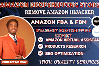 setup amazon dropshipping store, remove amazon hijacker, manage amazon store VA