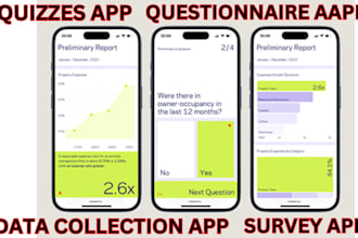 develop quiz app, survey app, data collection app, jotform, questionnaire app