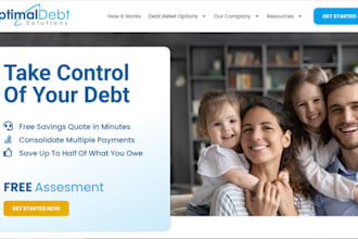 design debt relief website debt settlement website to generate debt relief leads