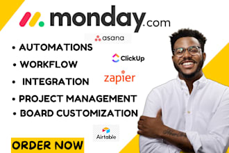 setup customized monday crm asana trello clickup airtable zappier notion board