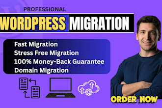 migrate wordpress website, domain transfer and copy clone website within 12hours
