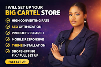 design, redesign, setup, fix big cartel, ecwid, bigcommerce opencart shopify