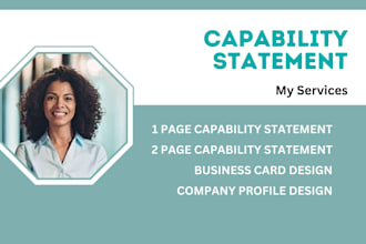 design government capability statement, business resume for government contract