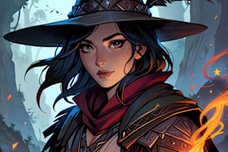 create fantasy dnd character d and d concept art