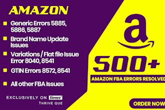 resolve amazon listing or catalog issues, seller support specialist
