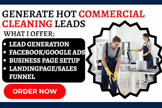 generate commercial cleaning leads, office cleaning leads, cleaning sales funnel