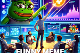 meme video twitter banner meme coin funny post and logo, sticker
