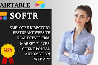 airtable database, softr custom portal, crm smartsuite,real estate portal