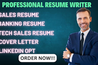 write a sales resume, banking resume, tech and cover letter