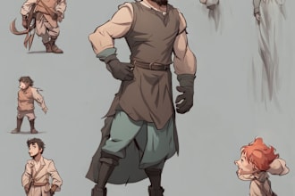 make character design concept art for comic or animation