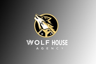 do minimalist wolf house logo for your business