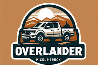 do minimalist overlander pickup truck logo for your company