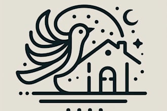 do minimalist bird with house logo for your company