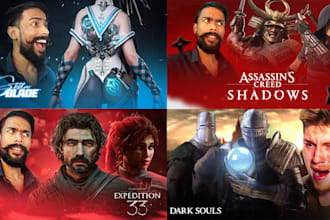design premium gaming youtube thumbnail