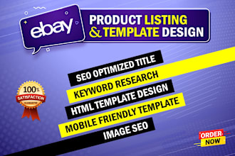 do ebay SEO for ebay product listing with ebay listing template and ebay lister