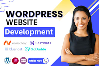 create wordpress website design on namecheap godaddy bluehost hostinger site