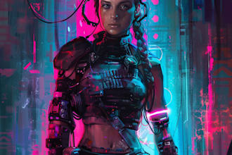 draw cyberpunk character art