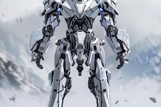 create a sci fi robot and mecha concept art