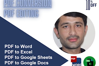 do accurate data entry, data organize, PDF to ms word, excel