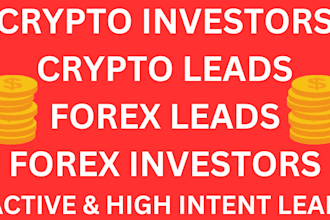 give verified qualified crypto leads fresh crypto leads active crypto leads