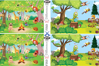 make a custom spot the difference printable for coloring pages and amazon KDP