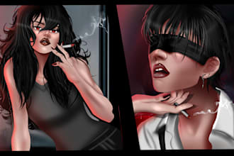 draw you dramatic and character or fantasy art