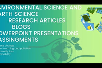 write articles and anything related to environmental science and earth science