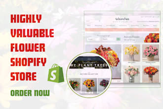 design flower shopify store hair extension clothing skin care beauty website