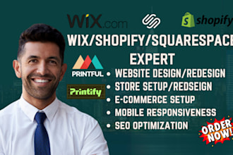 redesign wix shopify ecommerce website wix shopify printful printify getato pod