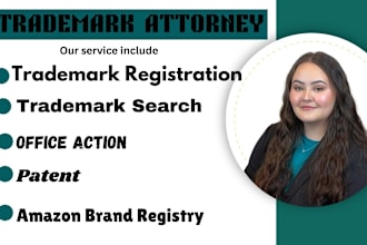 be your licensed USA trademark attorney, trademark registration, amazon registry