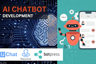 develop ai chatbot using python, manychat, botpress, uchat and other platforms