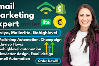 klaviyo shopify expert, mailchimp, mailerlite email automation email marketing