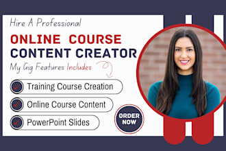 online course content, HR course ppt training manual lesson plan course creation