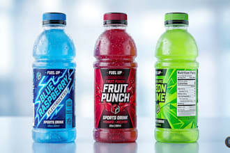design professional juice label, energy sports drink bottle label