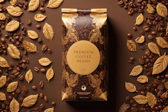design premium coffee pouch, coffee label and box design