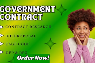 write government contract, bid proposal, rfp response, rfq, contract proposal