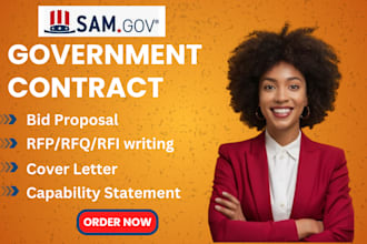 prepare winning bid proposal, research, and response to rfp, government contract