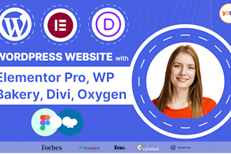 design a wordpress website and blog using elementor, divi, or wp bakery