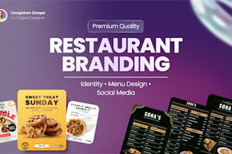 design modern restaurant branding, food menu and logo