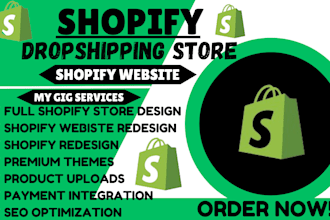 build shopify dropshipping store, shopify website, dropshipping store, redesign