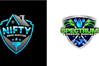 do modern cleaning, maintenance, pressure washing logo or any graphics design