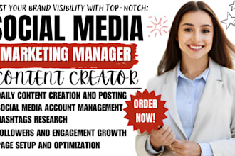 be your instagram, facebook social media marketing manager and content creator