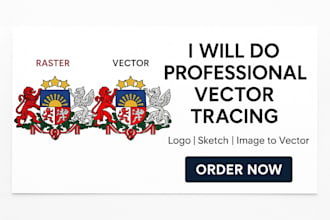 convert your image or sketch to a digital vector art or logo