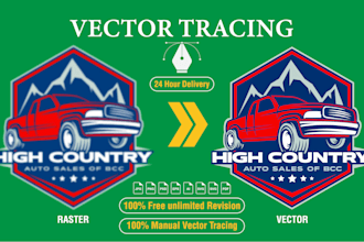 do manual vector tracing, recreate, redraw logo or image professionally