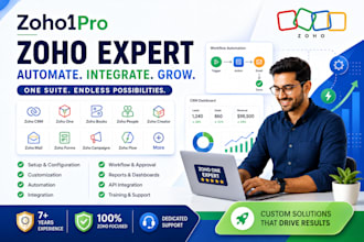 help in zoho one zoho crm setup zoho books  zoho automation zoho expert