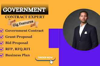 write bid proposal for government contract, rfp, rfq, rfi,