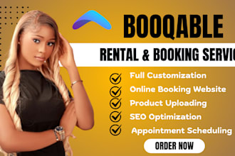 do booqable rental service website design booking product uploading social seo