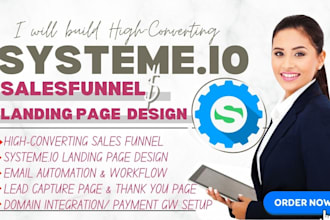 build systeme io sales funnel, landing page, email automation