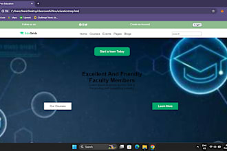 design and develop professional websites with HTML, CSS, js and react