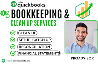 expert for quickbooks setup, clean up, bookkeeping and bank reconciliation